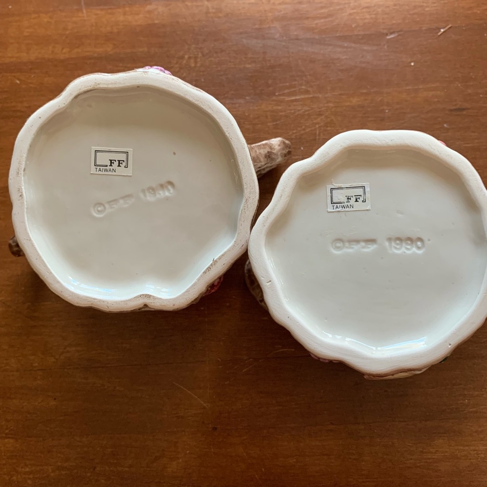 Vintage Fitz & Floyd Woodland Berries & flowers Creamer & Sugar bowl - Picture 10 of 10